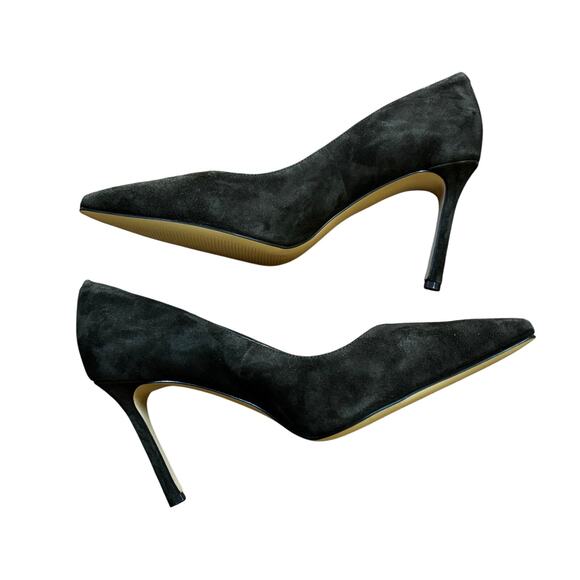 Nine West "Emmala" dark khaki GREEN suede high heel pumps career shoes US 9.5M - Picture 3 of 10